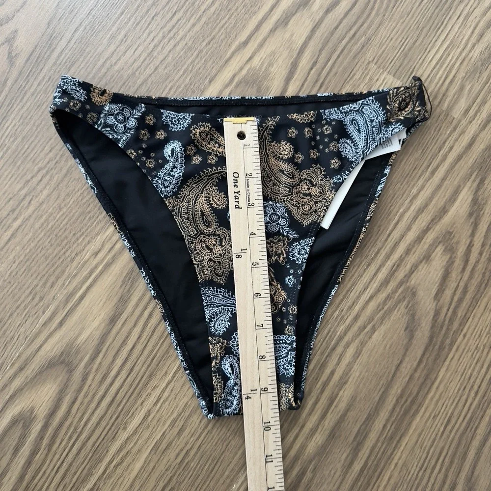 NEW Faithful The Brand Womens Paisley Two Piece Bathing Suit Black Small/Medium*